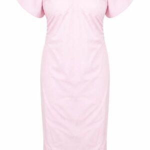 Boohoo Womens Bodycon Dress Size 14 Pink Long Sweetheart Short Sleeve Lined Zip