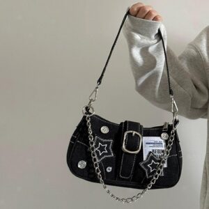 Women Shoulder Bag Portable with Zipper Tote for Vacation Shopping Commuting