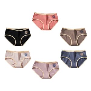 6 Pcs Lovely Women Briefs Breathable Female Underwear Adorable Panties