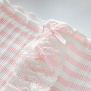 5 Pack Floral Print Lace Bow Hipster Underwear Mid Rise Soft Cotton Crotch