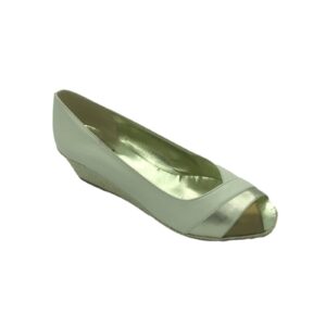 Cefalu Womens Size 2 Slip On Mid Wedge Beige Leather Smart Espadrille Shoes