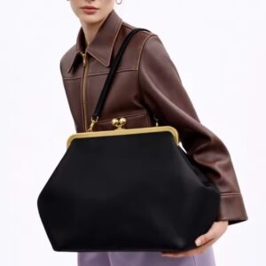 Large Clip Bags For Women  Kiss Lock Shell Handbag Classic Fashion Shoulder Bag