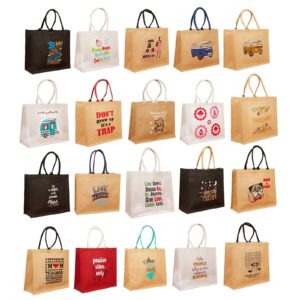 Large Jute Hessian Shopping Bag Hessian Eco-Reusable Gift Tote Lunch Handbag