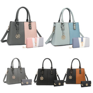 Lady’s Tote Bags Large Handbag Women Modern Elegance Shoulder Bag+Purse 2pcs Set