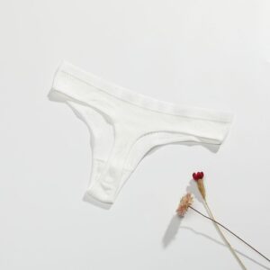 Cotton Thong Underwear Pack 6 Pcs for Women Mid-Low Waist Everyday Comfort Fit
