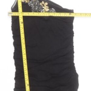 New Look Women’s Black One Shoulder Beaded Bodycon Dress Size 10