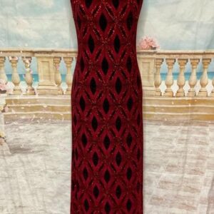 Black Red Sparkly Glitter Maxi Evening Dress 12 Roman 1920s Pencil Gatsby Party