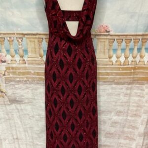 Black Red Sparkly Glitter Maxi Evening Dress 12 Roman 1920s Pencil Gatsby Party