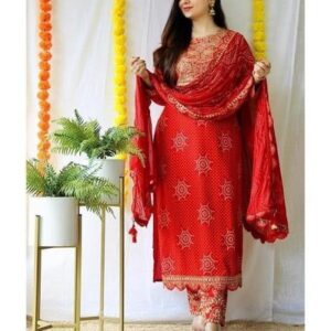 Pakistani Readymade Salwar Kameez Red & Blue Kurta Kurti Sets Palazzo Kurta Set