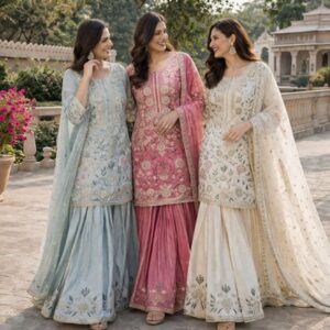 Stitched Kurti Sharara Palazzo Salwar Suit Plazzo Readymade Shalwar Kameez eid