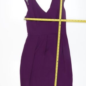 Oasis Women’s Purple Bodycon Party Dress Size 8 with Beaded Shoulders