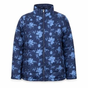 Atlas For Women Womens Puffer Jacket Size 12-14 Blue Floral Mid-Length Casual