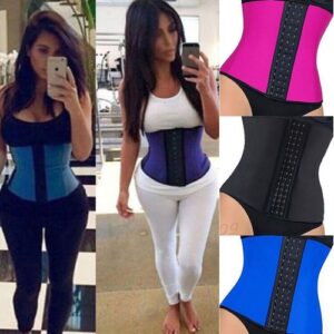 100% Latex Underbust Body Shaper Waist Cincher Corset Training Trainer 6-16