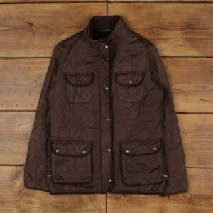 Eddie Bauer Quilted Jacket S Petite Womens Brown Nylon Snap Field Outdoor