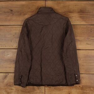 Eddie Bauer Quilted Jacket S Petite Womens Brown Nylon Snap Field Outdoor