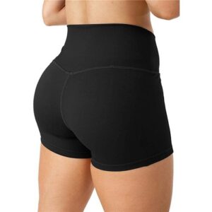 Women’s Solid Color Yoga Shorts with Cross Waist Design for Activities