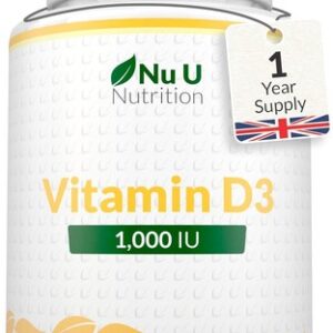 Vitamin D3 1000IU High Strength – 365 Softgels -Bone, Muscle & Immune health