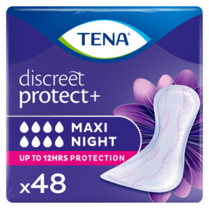 TENA Discreet Maxi Night, Incontinence Pads for Women, Specifically Designed for