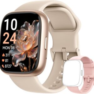 Smart Watch for Women Men Android & iPhone [2 Bands, 44mm case],
