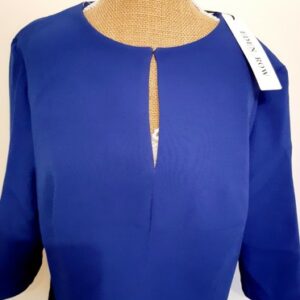 EDEN ROW Ladies Sapphire Blue Black Peplum Blouse top shirt Size 18 BNWT
