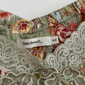Sandwich Womens Designer Strappy Cami Top Size Euro 42 Green Pink Floral Summer
