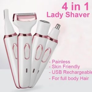 4 in 1 Women’S Electric Shaver Set – USB Rechargeable, Painless Shaver