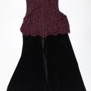 NEXT Womens Black Polyester A-Line Size 14 Mock Neck Zip