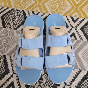 EUC Vionic Corlee Adjustable Double Strap Suede Slides Sandals Size 7.5 Wide
