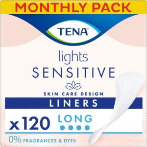 TENA Lights Long Liners for Women Light Incontinence Pads 120 Pack Unscented
