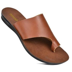 Aerosoft LS4830 Ladies Toe Loop Orthopedic Comfortable Flats Mule Sandals Brow