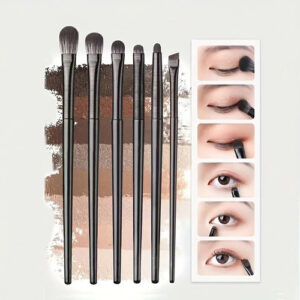 6pc High Quality Soft Bristle Eyeshadow blending, Smudging, eyeliner Brush Set