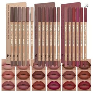 Lip Liner Pencil Set,12 Colors Long-Lasting & Smudgeproof Lip Liner For Women UK