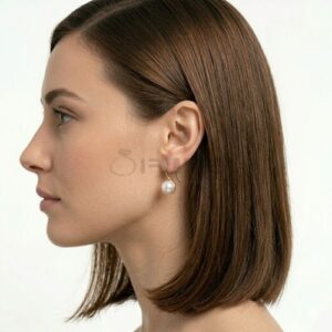 14ct Gold Womens Pearl Drop Earrings Simple Dangle Style