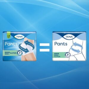 TENA Pants Super, 48 pairs of Unisex Incontinence Pants (4 x 12 packs) for Women