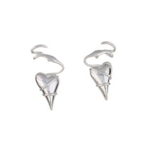 Twined Metal Eardrop Irregular Exaggerated Earrings Heart Earrings  Women