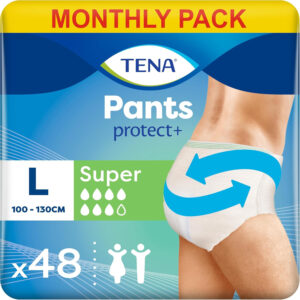 TENA Pants Super, 48 Pairs of Unisex Incontinence Pants (4 X 12 Packs) for Women