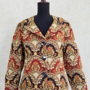 Vintage Traditional Coldwater Creek Floral Woven Jacket L:63 B:53 S:42 A:59cms