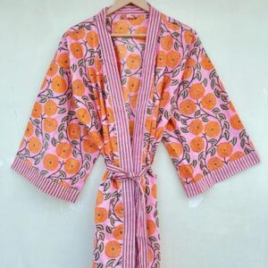 Indian Cotton Multi Floral Printed Kimono Robes Women’s Clothing Night Dress US