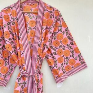 Indian Cotton Multi Floral Printed Kimono Robes Women’s Clothing Night Dress US