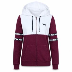 Victoria’s Secret PINK Womens Full Zip Hoodie Size S Multicoloured Colourblock