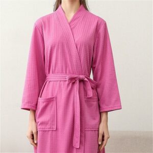 Womens Bathrobe Night Robe Long Dressing SPA Gown Toweling Nightwear Soft