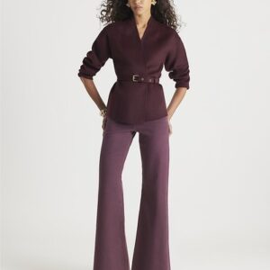 River Island Womens Wide Leg Jeans Red High Rise Palazzo Trousers Pants Bottoms