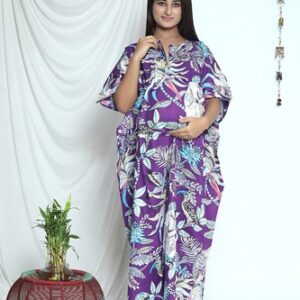 Indian Women’s Labor Delivery Nursing Maternity 100%Cotton Night Gown Maxi Gown