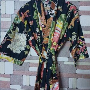 Brown Transparent Floral Pajama set For Woman Indian Nightwear Sleeping Dress US