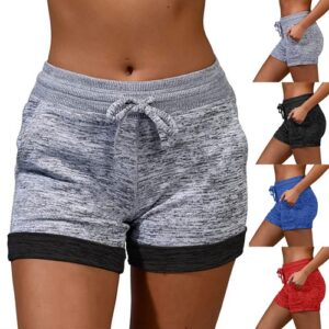 Plus Size Womens Elastic Waist Hot Pants Pocket Ladies Summer Shorts Beach Yoga