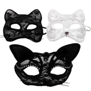 Lace Cat Fox Masquerade Mask Women Fancy Dress Party Cosplay Eye Mask Decor UK
