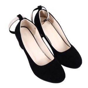 Women High Heel Closed Toe Wedding Pumps Shoes Closed Round Toe Office Work