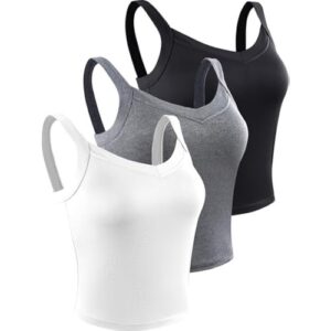 CADMUS Women’s Sports Bra 3-Pack | Athletic Crop Top for Running, Yoga & Gym — B