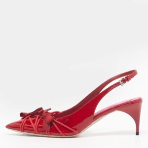 N21 Size 38 Red Patent Leather Slingback Pumps