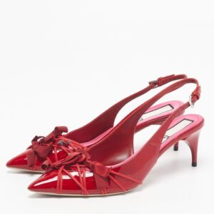 N21 Size 38 Red Patent Leather Slingback Pumps
